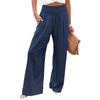 Casual Elastic High Waist Wide Leg Pants