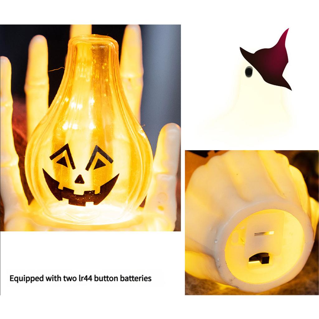 Хэллоуин Жуткий Декор Лампы Подсветка Рука Скелета со Светодиодной Лампочкой для Внутреннего и Наружного Домашнего Декора