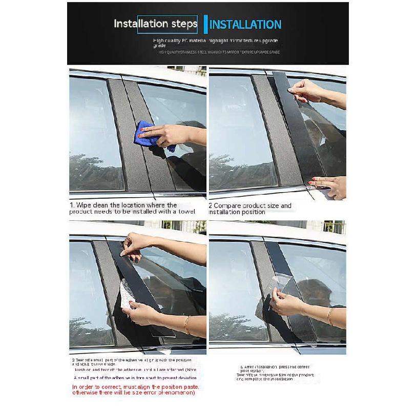 Новые горячие 8 шт. полированные стойки, подходят для отделки окна, наклейка на колонку BC для NISSAN Qashqai