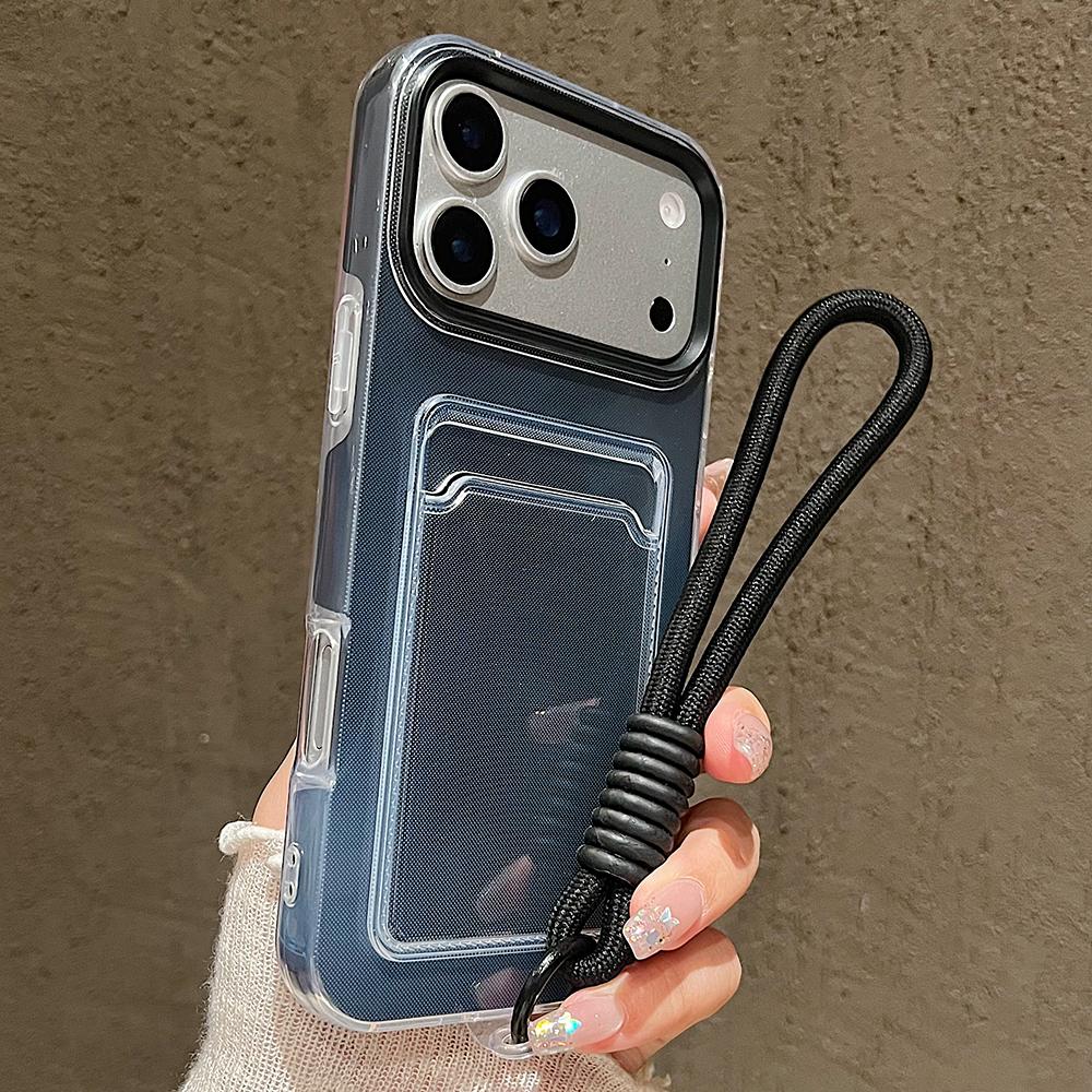Цветная сумка-кошелек с держателем для карт и телефона для iPhone 17 16 15 14 13 12 11 Pro Max Air, ремешок на запястье, противоударный чехол с ремешком