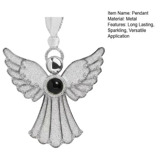 Metal Projection Pendant Christmas Angel Ornament Rhinestone Bird Butterfly Decoration Memory Keepsake Gift for Family Friends Couples Pet Owners