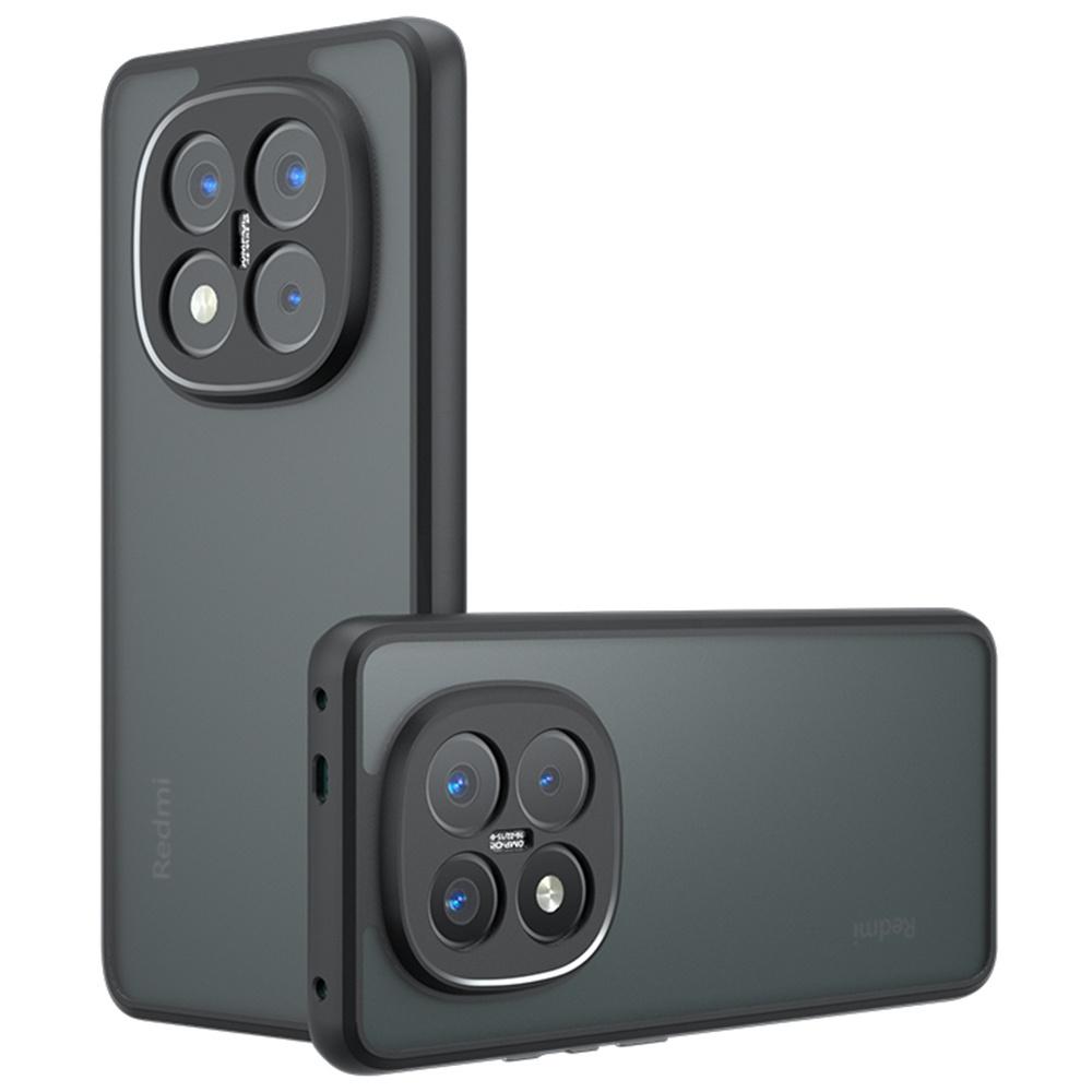 For Xiaomi Redmi Note 14 Pro+ 5G Case Skin-Touch TPU+PC Matte Phone Shell,Transparent Black