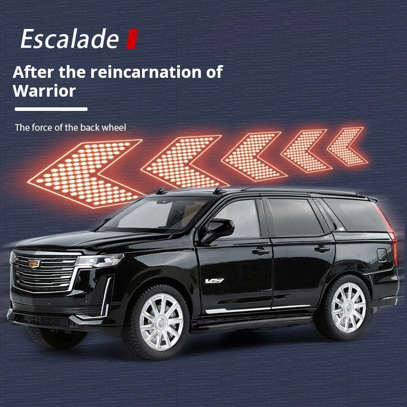 AABHV1 1:24 Большой Размерный Сплав Модель Cadillac Escalade Имитация Внедорожника Внедорожный Автомобиль Световые и Звуковые Эффекты Коллекция и Настольное Украшение
