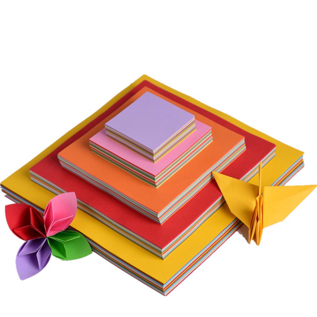 100 шт. квадратная бумага для оригами, двухсторонняя однотонная складная бумага, разноцветная детская ручная работа, сделай сам, скрапбукинг, ремесленный декор