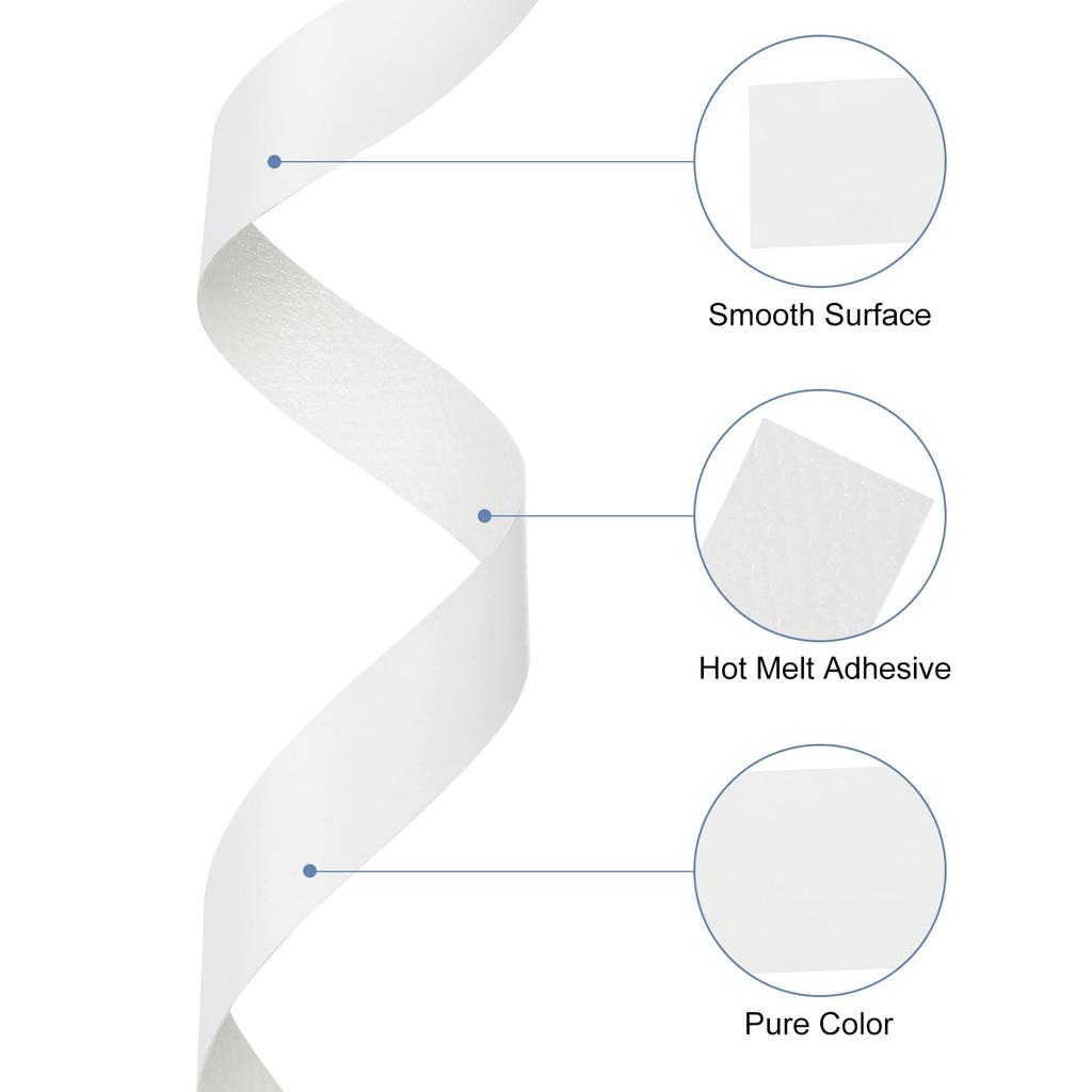 uxcell Wood Veneer Edge Bands, Wood Veneer Strip for Cabinet Repair Furniture Repair 1.9cm x 15M White