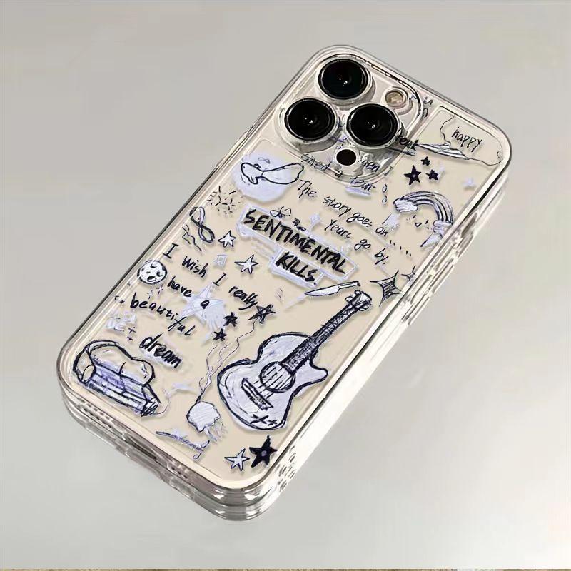 Чехол для мобильного телефона Wenying Guitar Подходит для Apple 11promax iPhone11plus текст 11 нишевый 11 индивидуальность xr