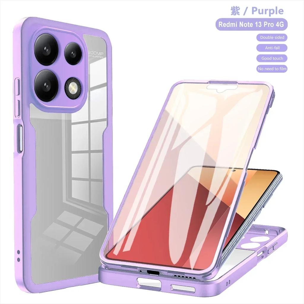 Прозрачный противоударный чехол 360 для Xiaomi Redmi Note 13 12 Pro 4G 5G Note 13 Pro Plus 5G Redmi A3 13 13C Полная защита