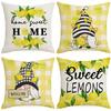 Summer Lemon Series Linen Printed Pillowcase Car Sofa Home Fabric Pillowcase
