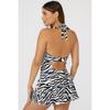 Gorgeous Womens/Ladies Zebra Print Skirted One Piece Swimsuit