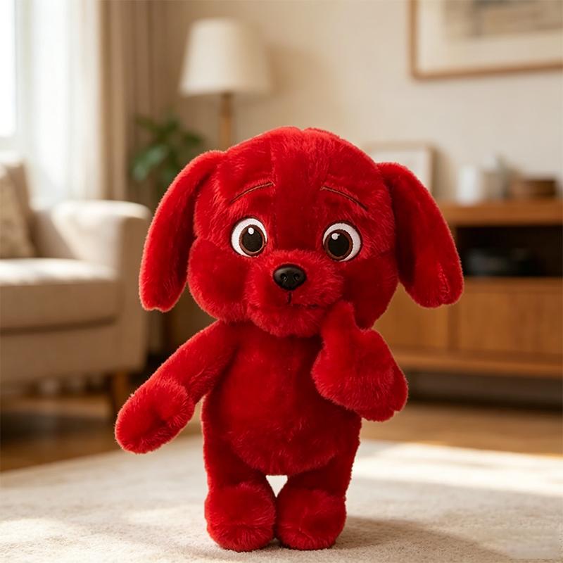 25CM Cute Playful Evil Middle Finger Red Dog Plush Toys Soft Funny Clifford Dog Animal Plushies Doll Kid Birthday Accompany Gift