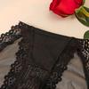 Sexy Women See-through Lace Briefs Mid-rise Seamless Ultra-thin Mesh Embroidery Flower Pattern Bowknot Decor Panties