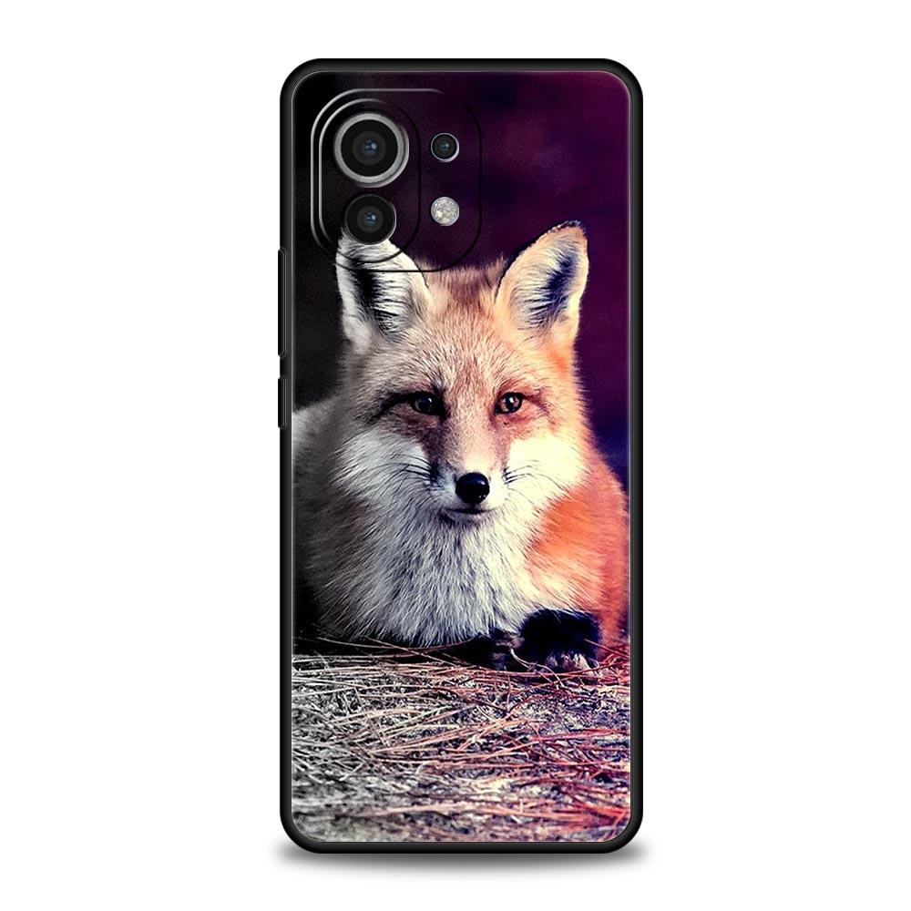 Милый Мультяшный Животный Лис Чехол для Телефона Для Xiaomi Poco X3 NFC M3 M4 F4 X4 Pro 5G F3 GT Mi 12 11T 10 9T 10T Lite 11 Ultra Черный Чехол