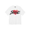 Stussy × Cpfm Повседневная Мода Принт Сердца Буквы Свободная Удобная Универсальная Футболка Унисекс Футболка Белый 3903700