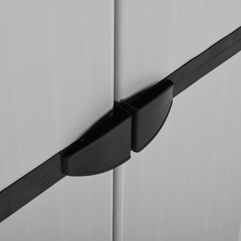 Garden Storage Cabinet with 3 Shelves Grey & Black 68 x 40 x 168 cm