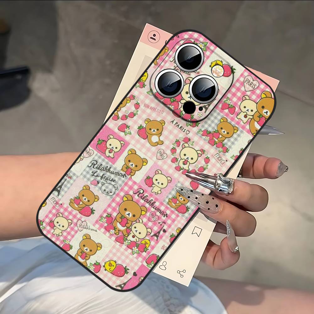 Милый Rilakkuma S-W Чехол для телефона для iPhone 17 16 15 14 13 12 11 PRO MAX PLUS Mini ТПУ Мягкий Приятный для кожи Чехол