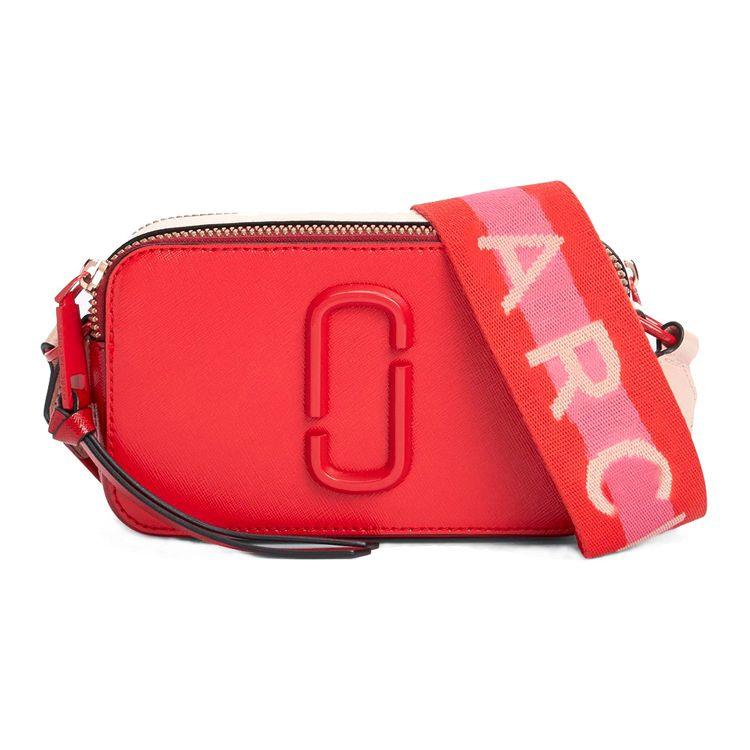 Marc Jacobs Snapshot Crosshatch Сумка через плечо на молнии Регулируемый плетеный плечевой ремень Кожаная сумка через плечо Женские сумки M0014538-937