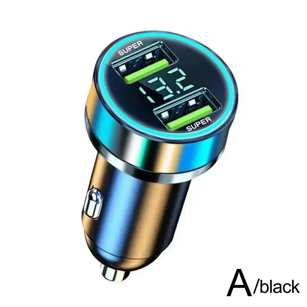 Автомобильное зарядное устройство 240 Вт, быстрая зарядка, 2 порта USB, адаптер для iPhone, Samsung, Xiaomi, быстрая зарядка, зарядные устройства с цифровым дисплеем