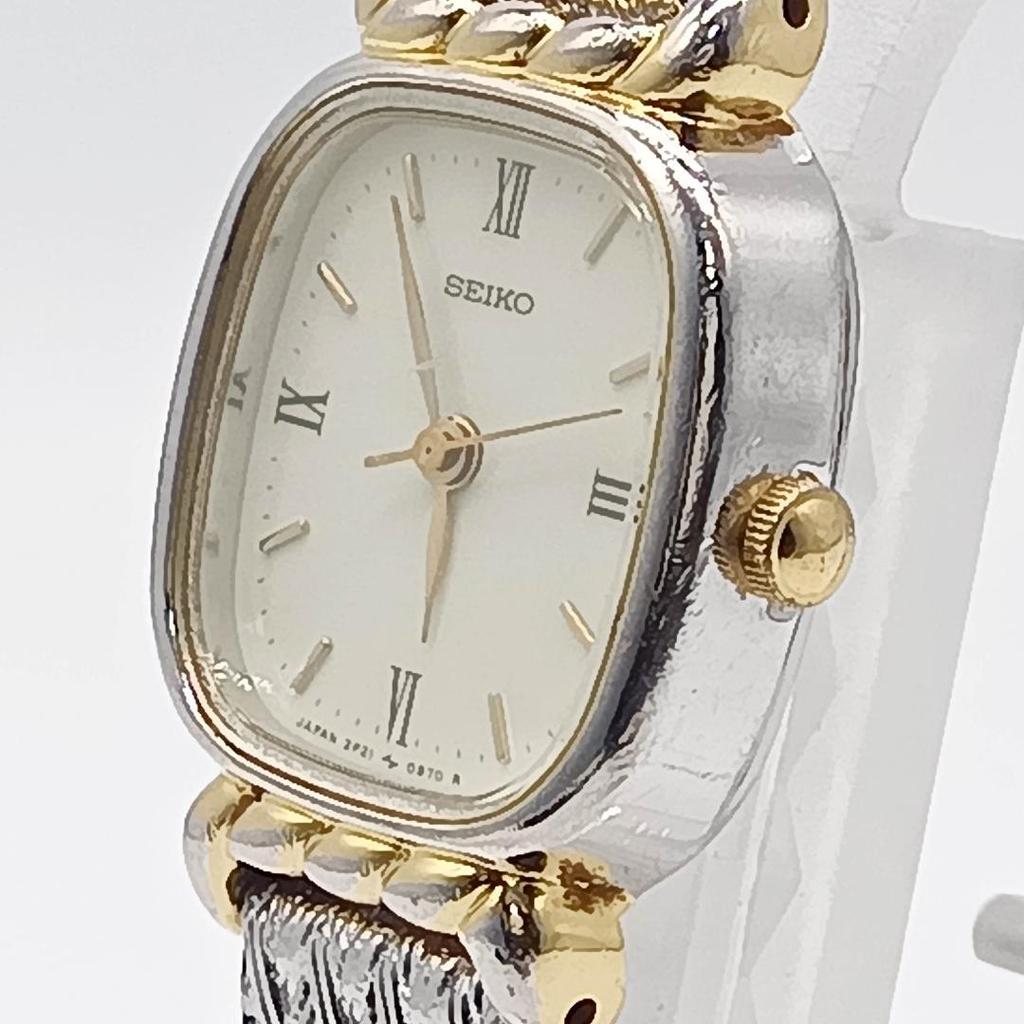 [USED] 372 Free Shipping Battery Replaced SEIKO Square Face Watch