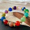 Retro Natural Crystal Duobao Bracelet Bracelet, Powder Crystal Amethyst Lapis Lazuli Chalcedony Agate Bracelet.