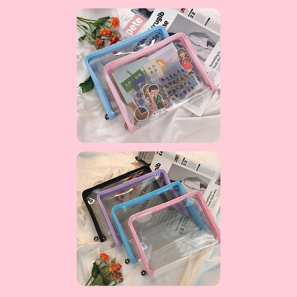 A5 Zip Pocket Bag PVC School Stationery New Folder Organizer