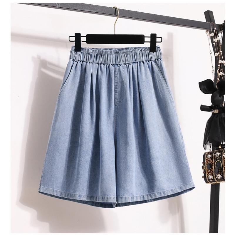 DIMANAF Большой размер 2025 Женские брюки Летние короткие джинсы Деним Мода Оверсайз Эластичная талия Свободные брюки Базовые