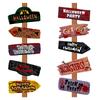Halloween Decoration Horror Road Sign Stakes Paper Direction Sign Party Supplies