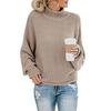 New Autumn Long Sleeve Loose Casual Knitwear Sweater Women Winter Half High Neck Pullover Sweaters for Women Fashion Plus Size Knitted Sweater 24889