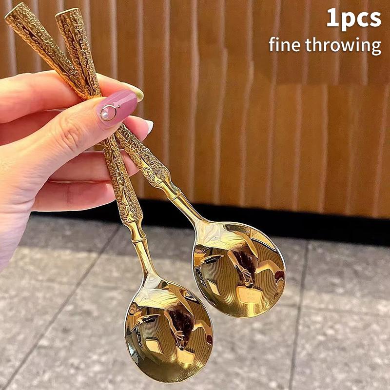 Ложка для льда из нержавеющей стали с длинной ручкой, корейский стиль, круглая ложка, западный стиль, десертная ложка, совок для риса