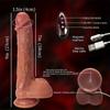 9-дюймовый телескопический качающийся вибрационный нагревательный пенис 10 режимов частот с женской точкой G анус и влагалище, чтобы вызвать оргазм с беспроводным пультом дистанционного управления