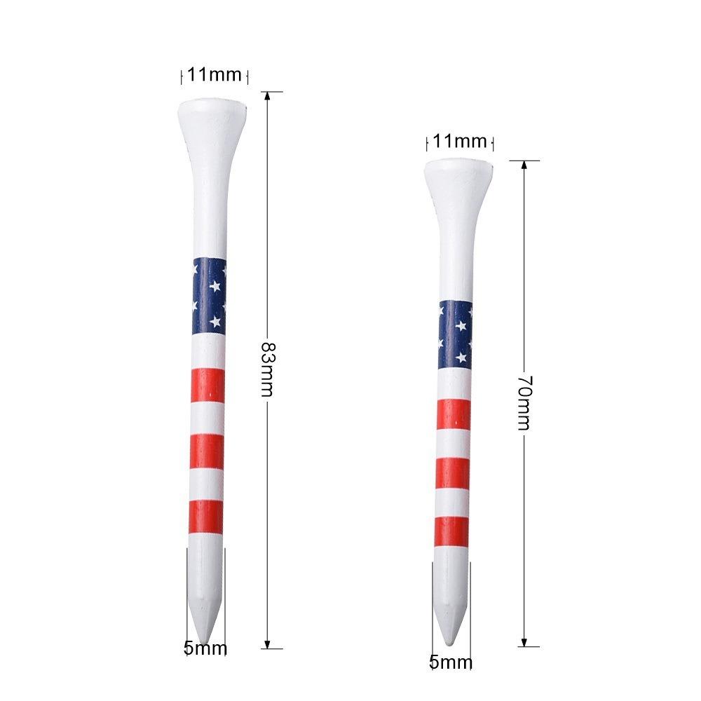 10PCS Bamboo Golf Ball Holder Colored Stripes Tees Step Down Stable Golf Tees Golf Swing Exercises