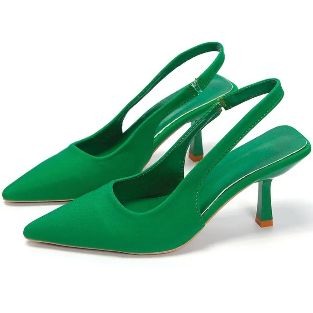 Модные женские туфли-лодочки 2024 года, новые летние туфли с острым носком, модные туфли на высоком каблуке для женщин, неглубокие босоножки, женские туфли-лодочки, свадебные туфли Zapatos De Mujer