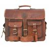 15" Women Genuine Vintage Brown Leather Messenger Shoulder Laptop Briefcase Bag