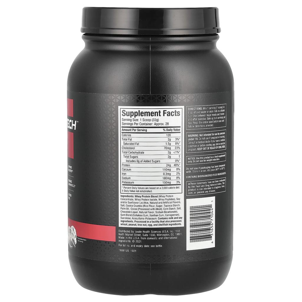 Nitro Tech, 100% Whey Gold, Cookies & Cream Flavor, 907G (2Lbs)