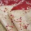 Elegant Women's Dress with Gold Embossed Thread and Red Floral Jacquard Fabric