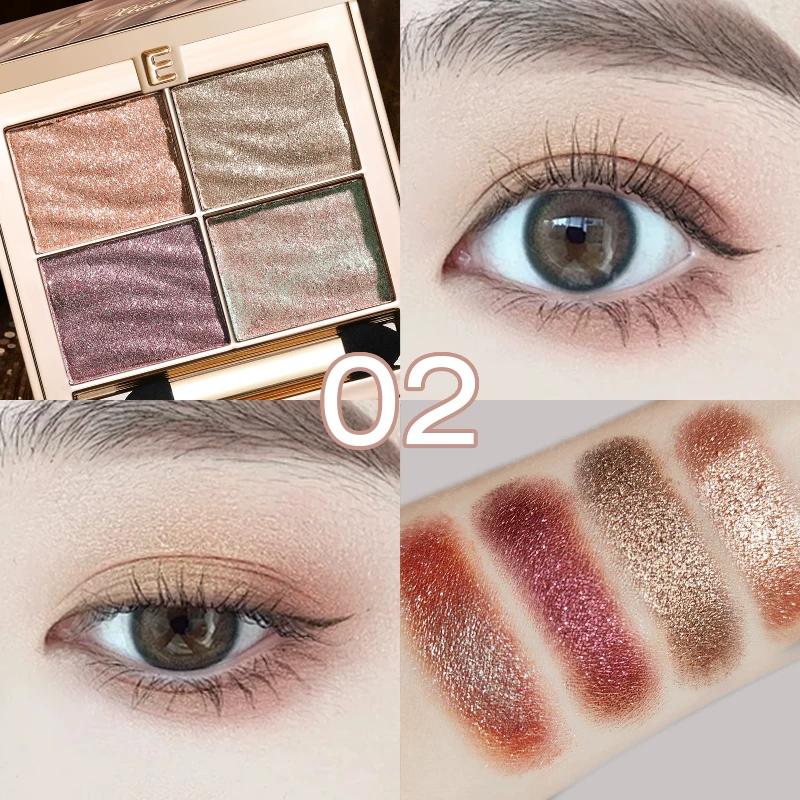 Weini Bear Internet Celebrity Eye Shadow Plate Easiest for Match Earth Color Golden Brown Retro Small Smoked Jiugong Grid Glitter Shimmer Eye Shadow