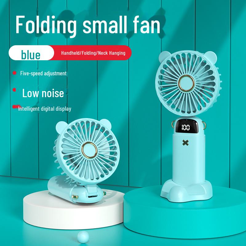 Мини-5-скоростной портативный перезаряжаемый электрический вентилятор 2024 года — студенческий мультяшный дизайн