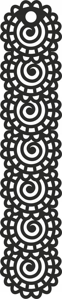 A7 Pendant, openwork decoration, black, 18x90