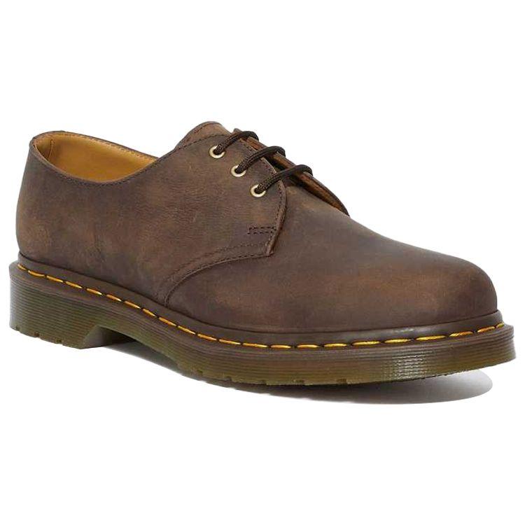Dr. Martens 1461 Crazy Horse Leather Flat Low-Top Casual Shoes Unisex Sneaker Brown Yellow 11838201