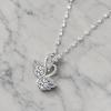Romantic Double Swan Pendant Necklace Cubic Zirconia Silver Tone Dainty Clavicle Chain Pendant Jewelry Gift for Women Daily Birthday Valentine's Day