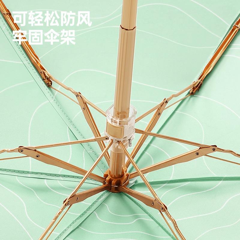 50% Off Hand-opened Mini Sun Umbrella Sunscreen Parasol Small Gold Flat Umbrella Gold Glue Thumb Umbrella Folding Pocket Umbrella