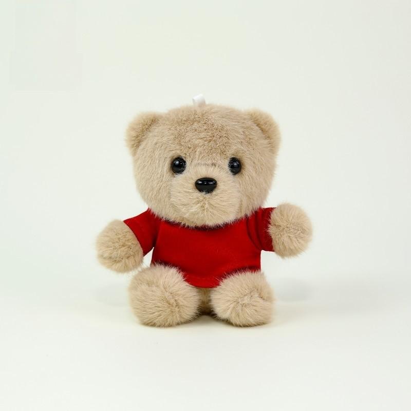 Teddy Bear Plush Toy Keychain With Printing For Gift And Decoration
