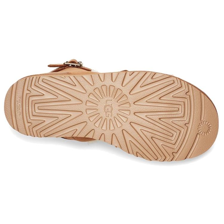 (WMNS) Женские мини-ботинки UGG Dune на пряжке, с подкладкой из флиса, коричневые, 1119431-CHE