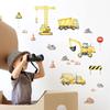 Cartoon Engineering Vehicle Pattern Wall Sticker Boy Kids Room Background Decoration Mural Home Decor Self Adhesive Wallpaper
