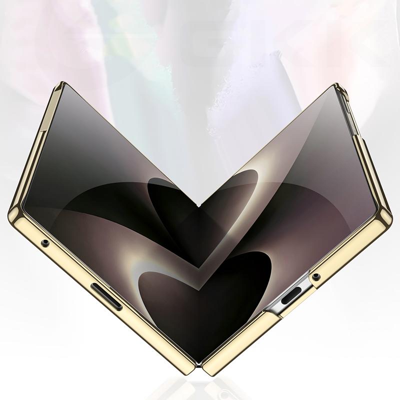 Luxury Plating Painted Glass Case for Samsung Galaxy Z Fold 8 Ultra Outer Screen Glass Protective Cover for Galaxy Z Fold7 Case