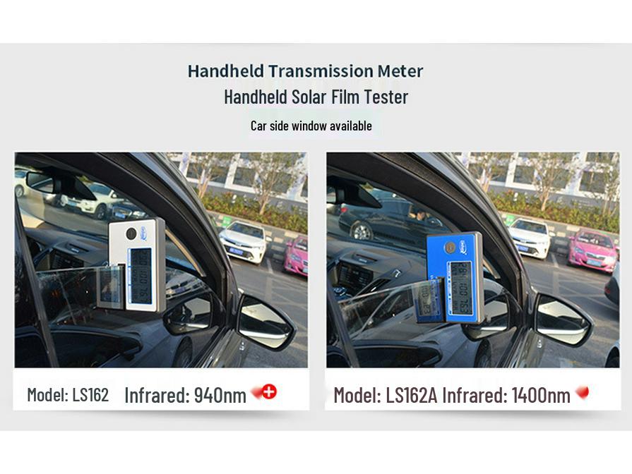 Linshang LS160 Handheld Solar Film Tester: Portable Heat Insulation & Car Film Detection with Three Displays.