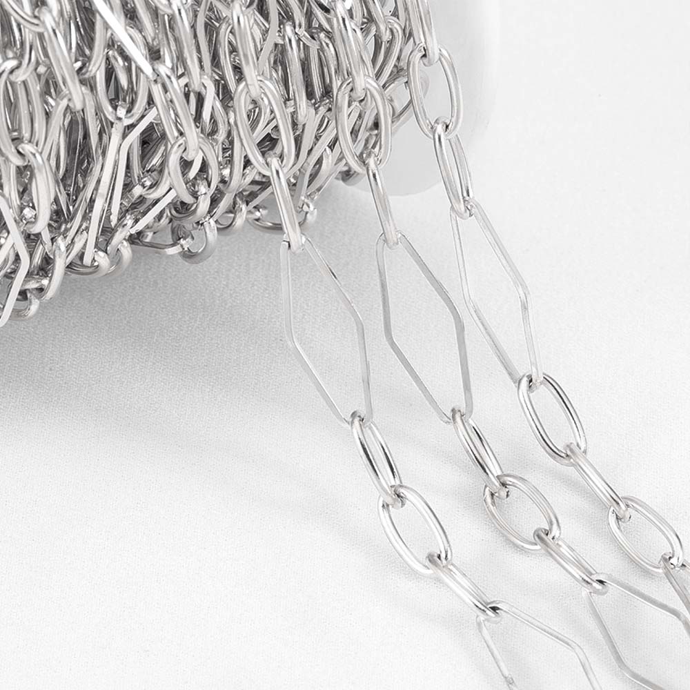 1Meter Fahsion Necklace Chain Stainless Steel 8 Shape Cross Double Loop Link Chain DIY Handmade Bracelet Material Jewelry Making