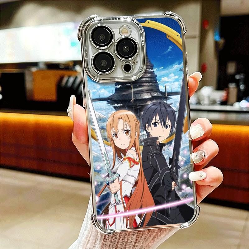 Мягкий чехол для телефона с аниме Sword Art Online для iPhone 15 16 17 Air 14 Pro Max 16E Plus 13 12 Mini Покрытие Защита от падения Fundas