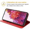 Coque de Protection - PROSHOP - pour Samsung S20 Ultra - Rouge - Effet Cuir - Anti-Choc 360°- 2 Verres Trempés
