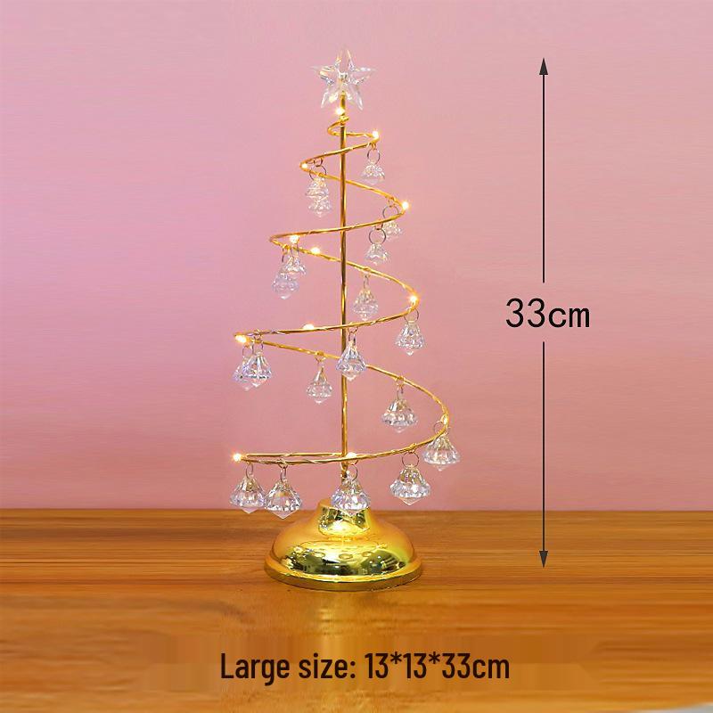 Светодиодная хрустальная рождественская елка: Гальванизированное железо, настольное украшение и ночник