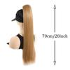 Long Straight Ponytail Wig with Rubber Bands, Soft and Heat-resistant Synthetic Wig Suitable for Women's Daily Use As a Ponytail Accessory